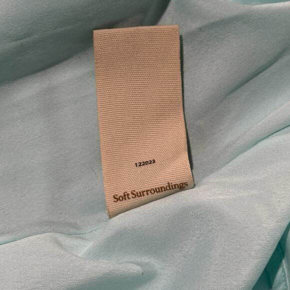 Soft Surroundings Size 1X Baroque Maxi Dress Aqua Gold Floral Boho Hippie Flowy - Picture 10 of 11